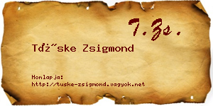 Tüske Zsigmond névjegykártya